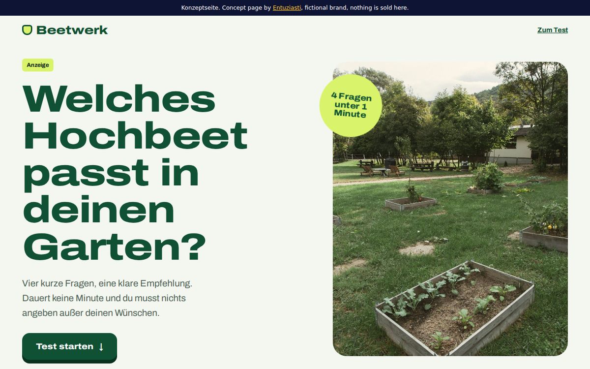 Beetwerk landing page