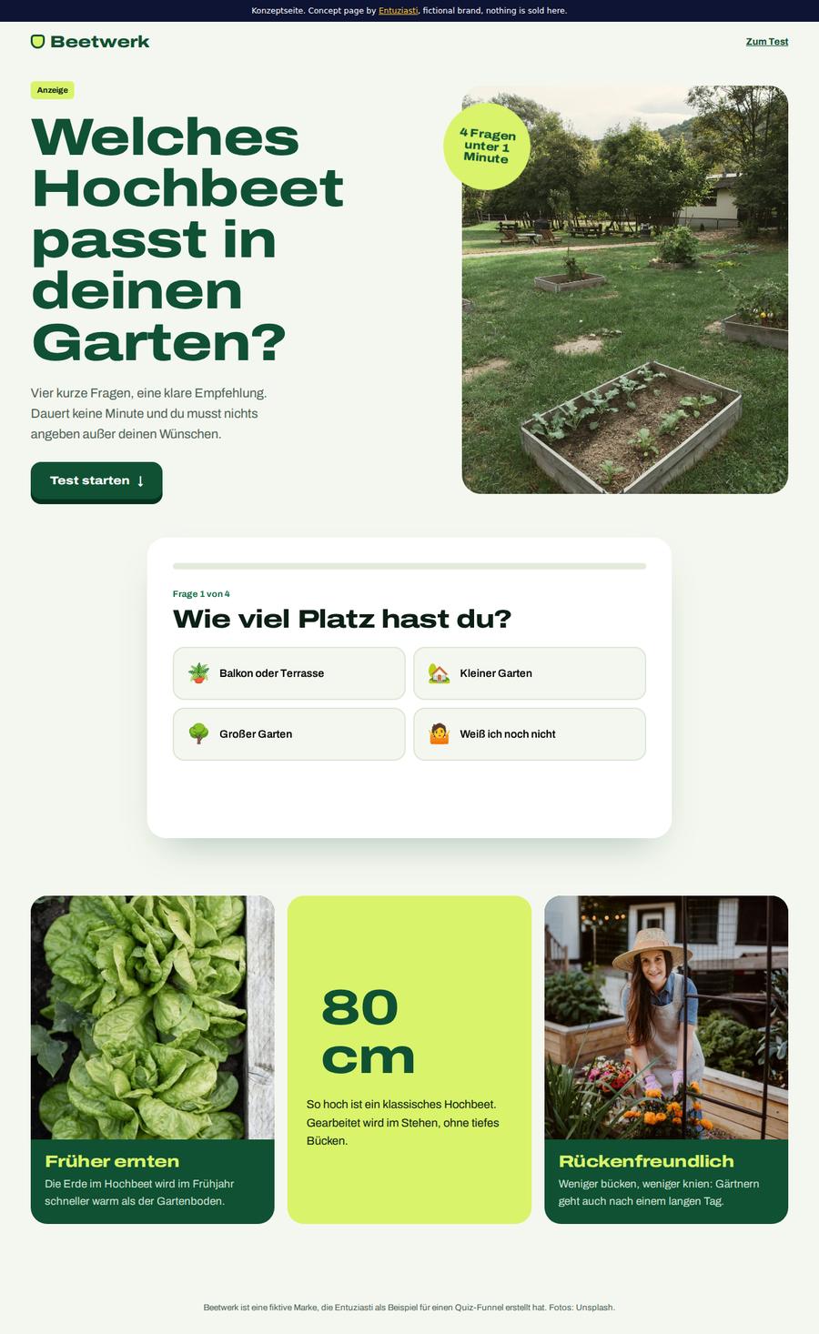 Desktop view of the Beetwerk concept page