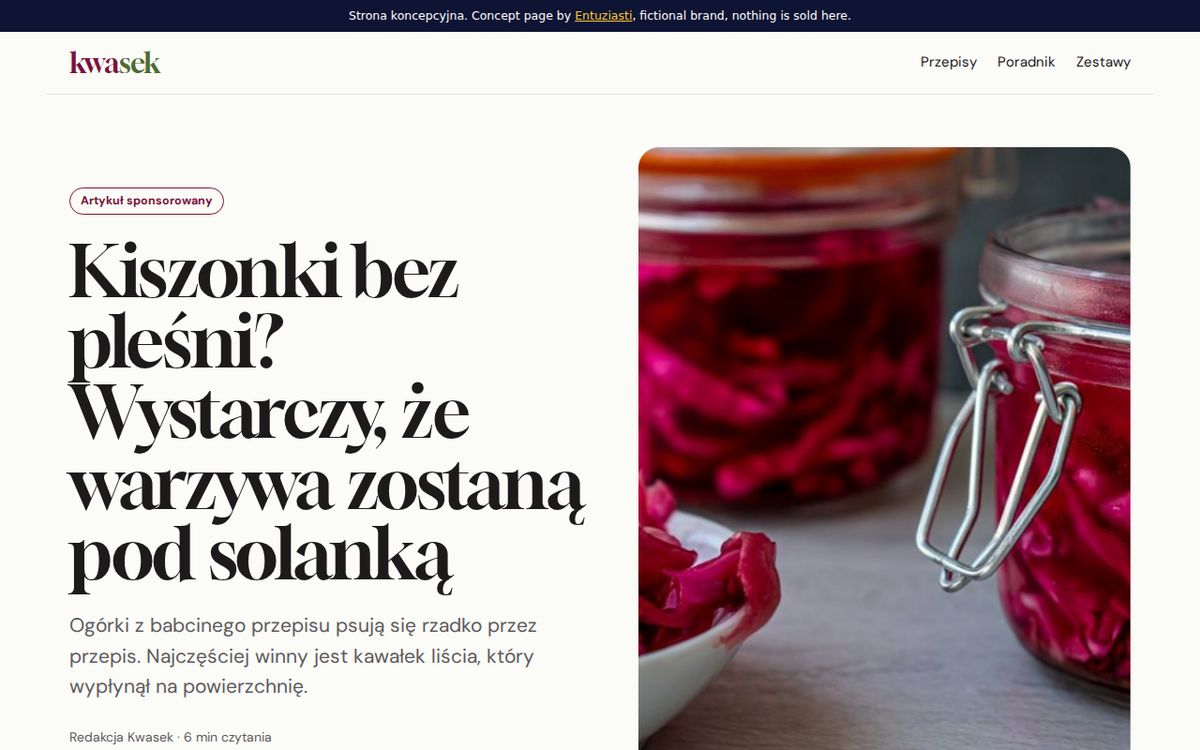 Kwasek landing page