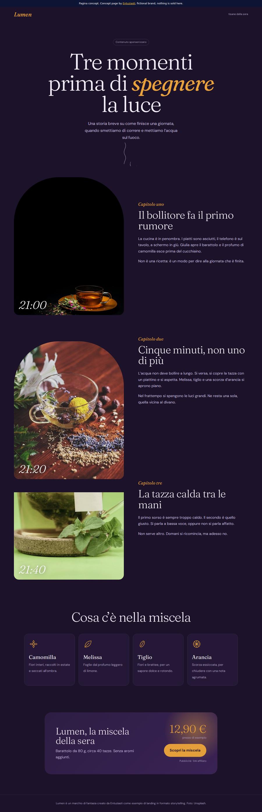 Desktop view of the Lumen concept page