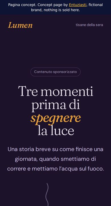 Mobile view of the Lumen concept page
